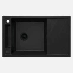 Lavello 1 vasca magnetico rett gocciolatoio Idrostile Guayos 500x219 mm Nero