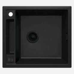 Lavello 1 vasca magnetico rettangolare Idrostile Guayos 500x219 mm nero
