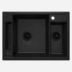 Lavello 1 vasca magnetico e mezza Idrostile Guayos 500x219 mm nero