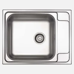 Lavello 1 vasca quadrata con gocciolatoio Idrostile Cidra 500x165 mm satinato