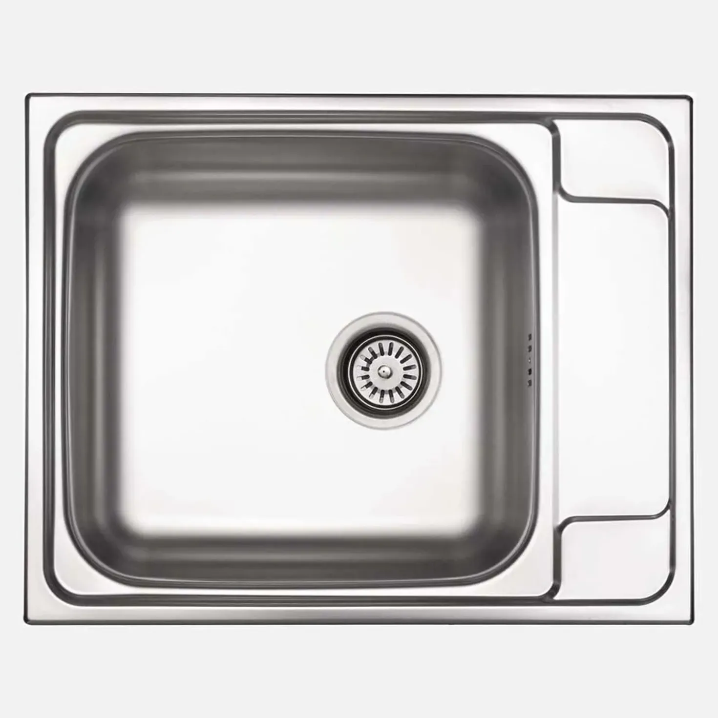 Lavello 1 vasca quadrata gocciolatoio Idrostile Cidra 500x165 mm acciaio inox