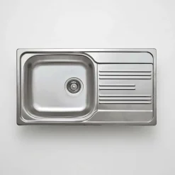 Lavello 1 vasca rettangolare gocciolatoio Jobabo 435x160 mm acciaio inox