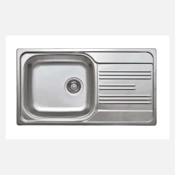Lavello 1 vasca rettangolare con gocciolatoio Jobabo 435x160 mm satinato