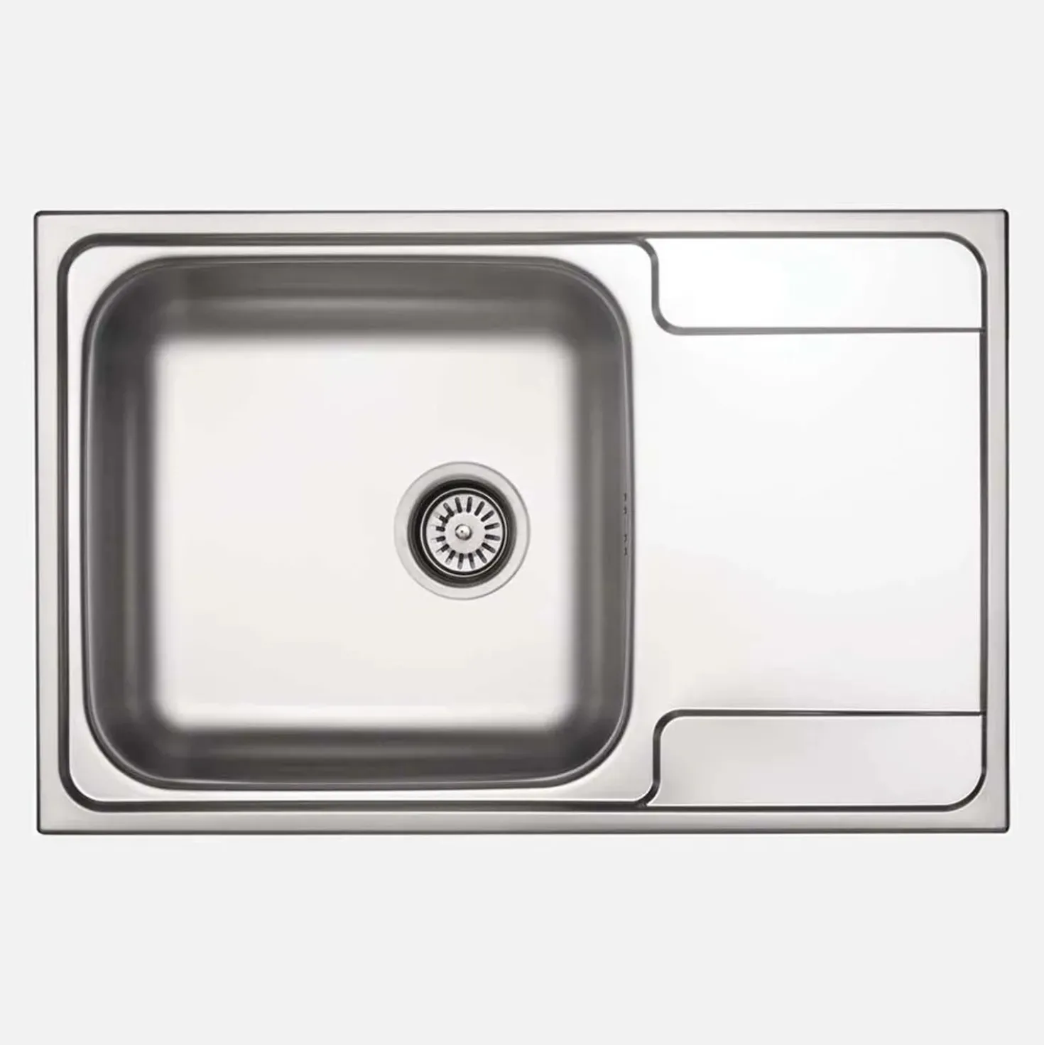 Lavello 1 vasca rettangolare con gocciolatoio Cidra 500x165 mm satinato