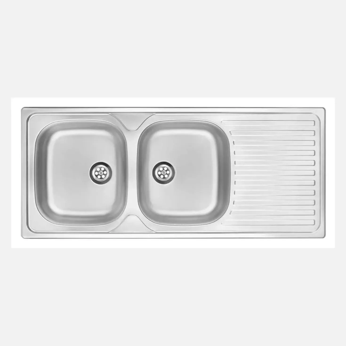 Lavello 2 vasche con gocciolatoio Idrostile Jatibonico 500x140 mm acciaio inox