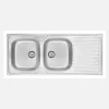 Lavello 2 vasche con gocciolatoio Idrostile Jatibonico 500x140 mm satinato