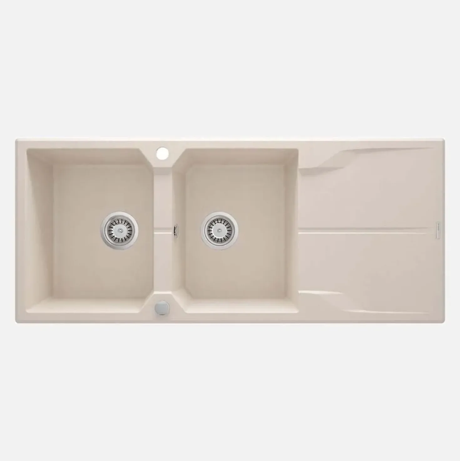 Lavello 2 vasche gocciolatoio Idrostile Florida sifone 500x224 mm beige