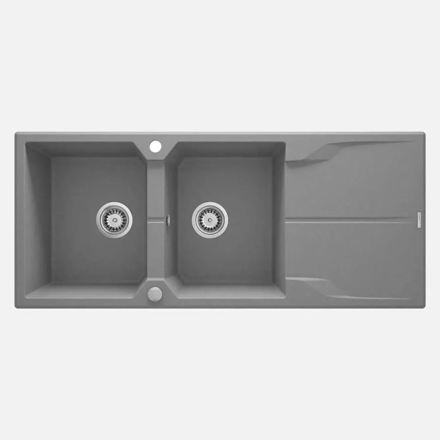 Lavello 2 vasche gocciolatoio Idrostile Florida sifone 500x224 mm grigio met