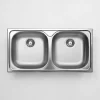 Lavello 2 vasche Idrostile Jobabo 435x150 mm acciaio inox