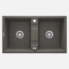 Lavello 2 vasche Idrostile Güines sifone 500x220 mm antracite metallizzato