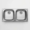 Lavello 2 vasche Idrostile Jobabo 435x150 mm satinato