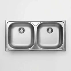 Lavello 2 vasche Idrostile Jobabo 435x150 mm satinato