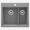 Lavello 1.5 vasche Idrostile Güines 520x203 mm Grigio Metallizzato
