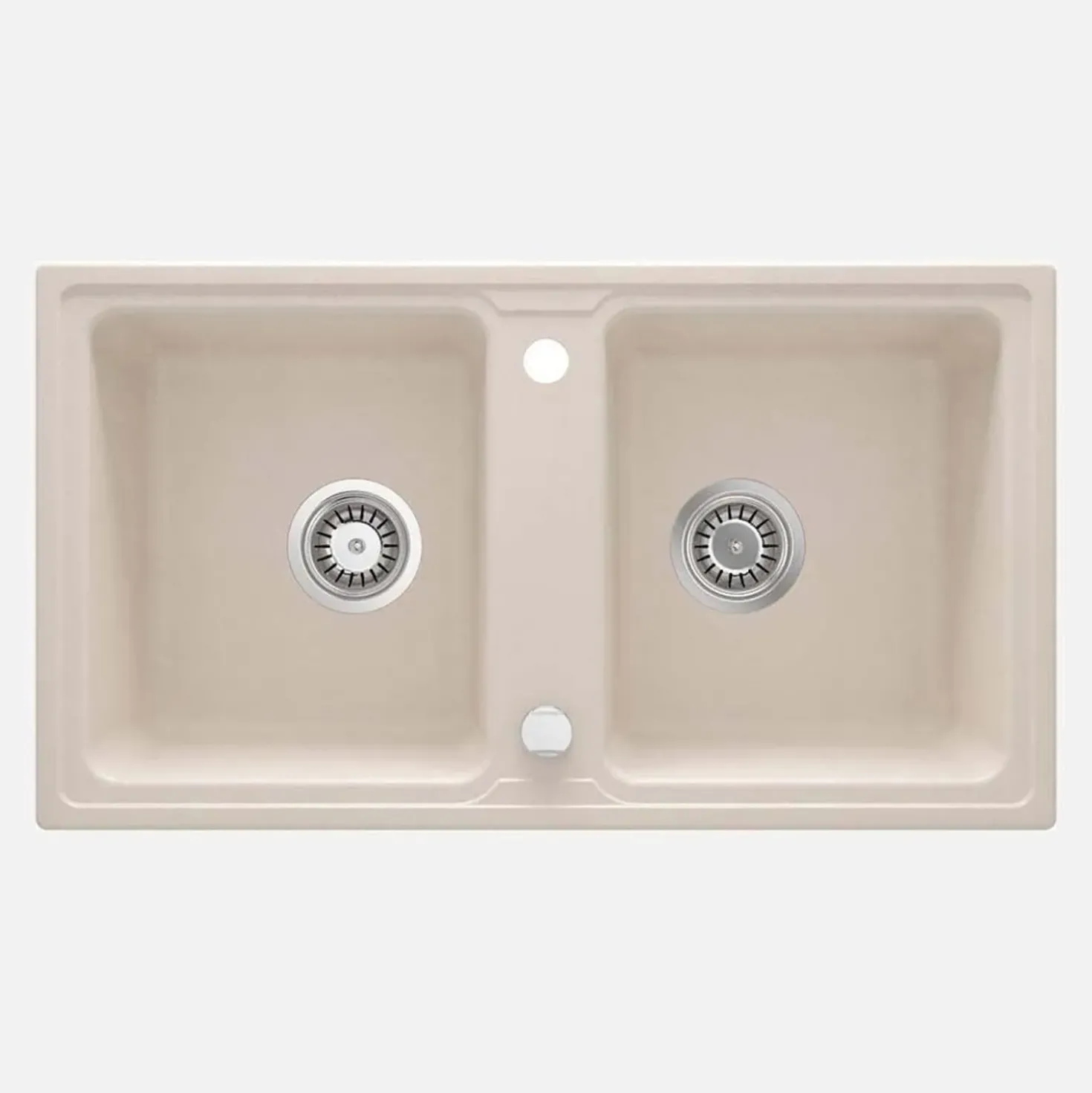 Lavello 2 vasche Idrostile Martí sifone 435x180 mm beige