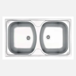 Lavello 2 vasche Idrostile Jatibonico 440x130 mm acciaio inox