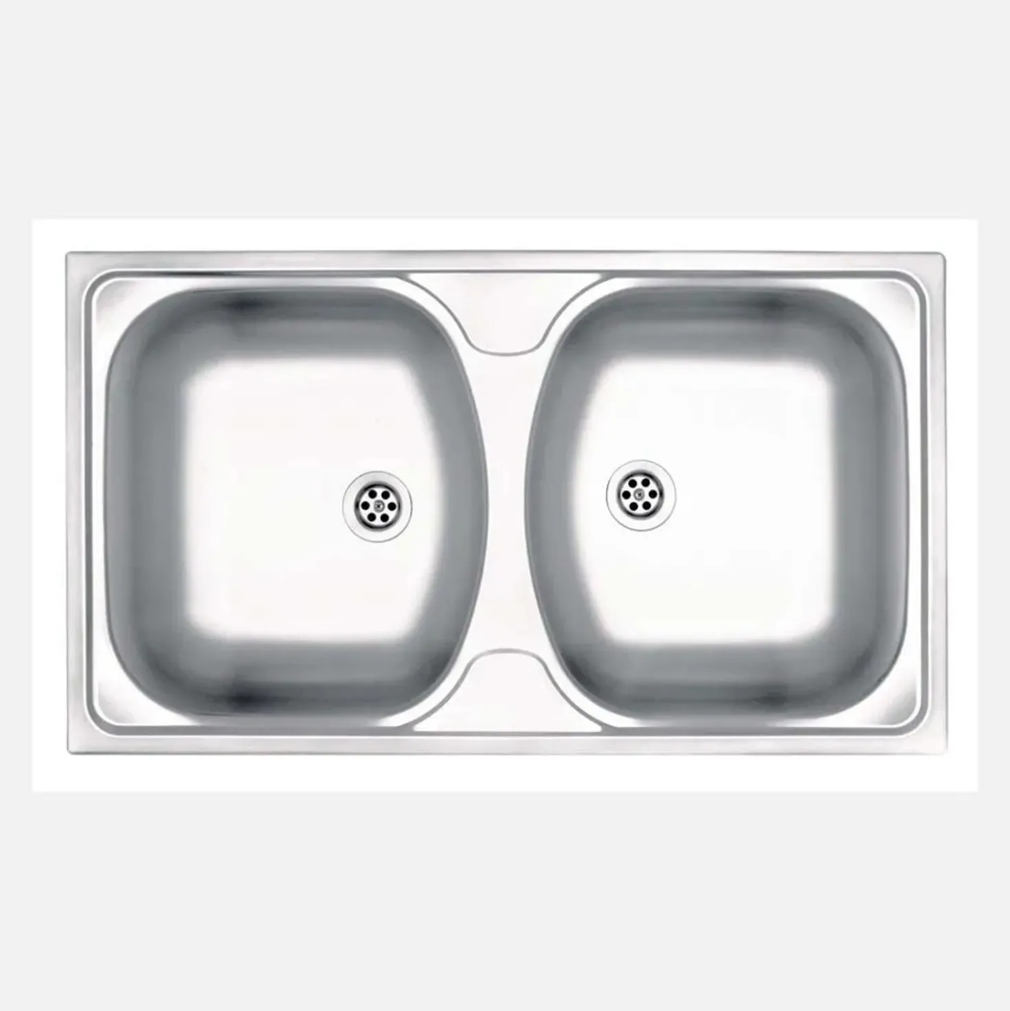 Lavello 2 vasche Idrostile Jatibonico 440x130 mm acciaio inox