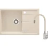 Lavello con rubinetto bocca elastica Idrostile Amancio 440x164 mm beige