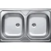 Lavello da appoggio 2 vasche 80 cm inox