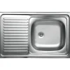 Lavello da appoggio 1 vasca dx 80 cm inox