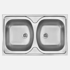 Lavello da appoggio 2 vasche Idrostile Guantánamo 500x140 mm acciaio inox