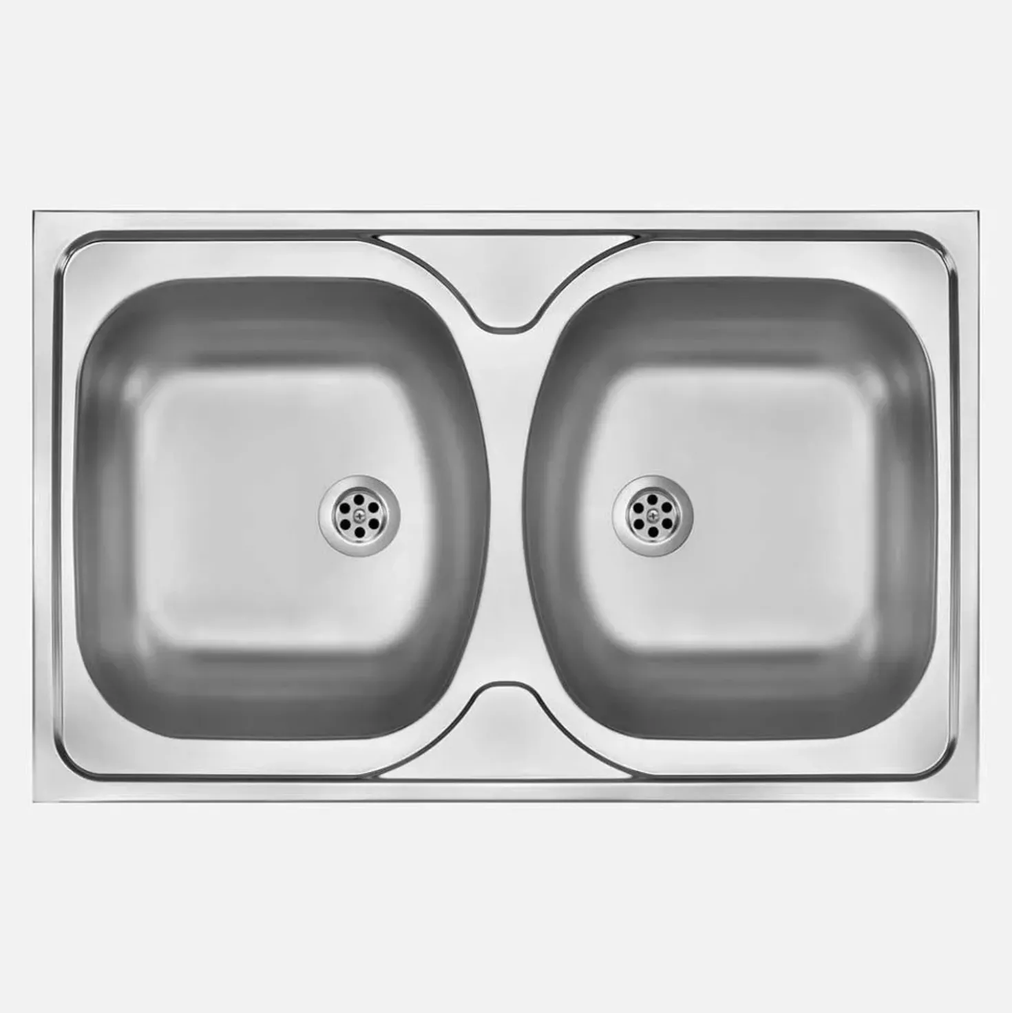 Lavello da appoggio 2 vasche Idrostile Guantánamo 500x140 mm acciaio inox