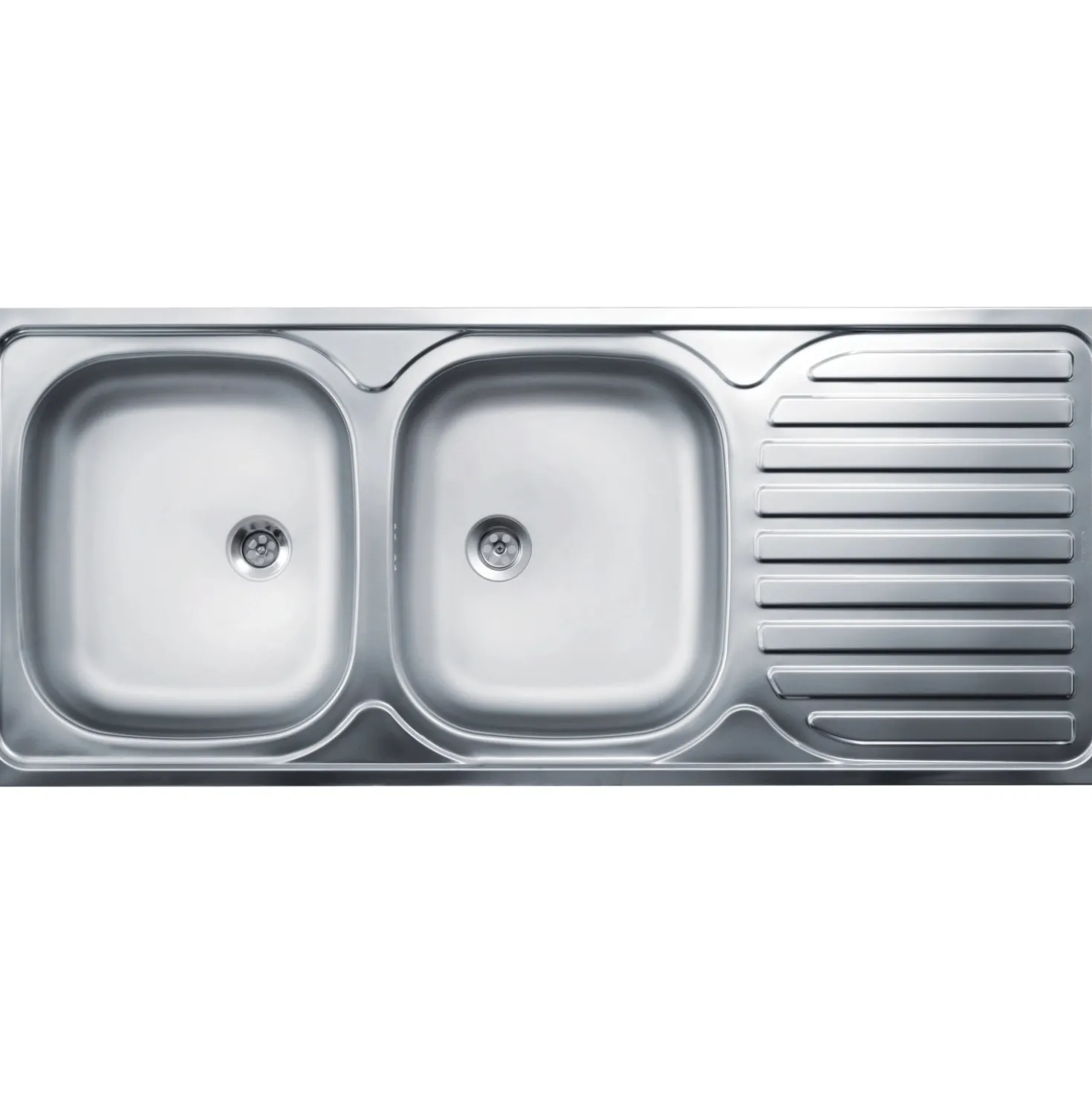 Lavello da appoggio 2 vasche sx 120 cm inox