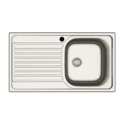 Lavello da incasso 1 vasca dx gocciolatoio a sx 86x50 cm inox