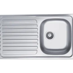 Lavello da incasso 1 vasca dx 86 cm inox