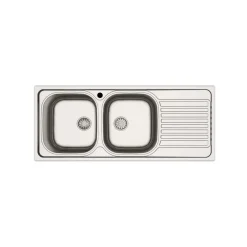Lavello da incasso 2 vasche sx gocciolatoio dx 116x50 cm inox