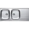 Lavello da incasso 2 vasche sx 116 cm inox