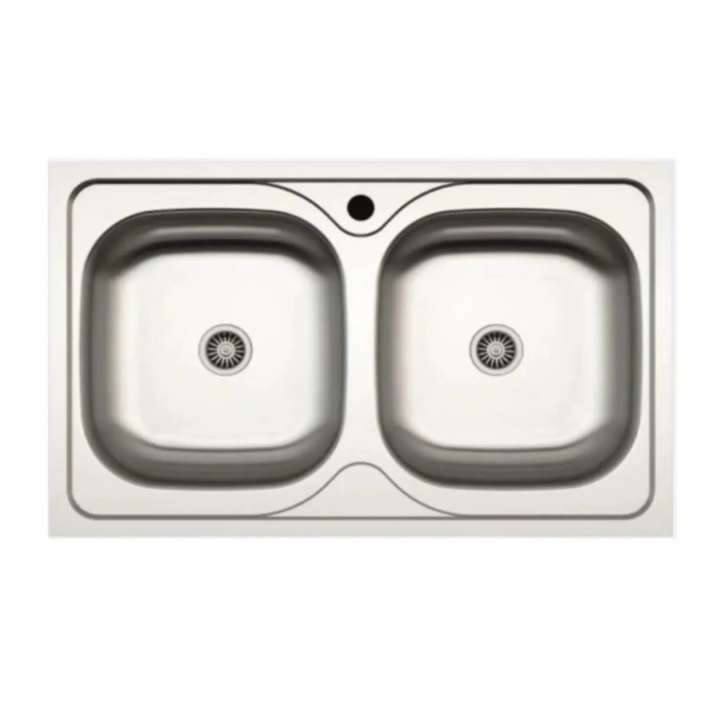 Lavello da incasso 2 vasche 86x50 cm inox