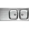 Lavello da incasso 2 vasche dx 116 cm inox