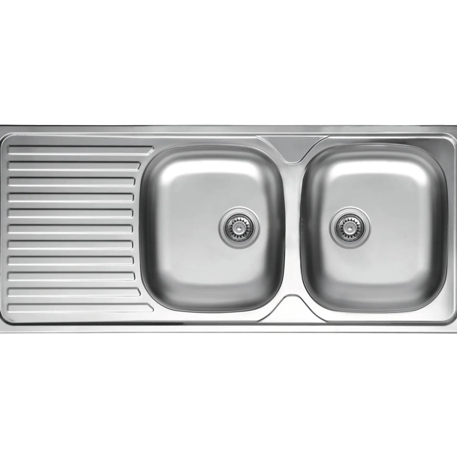 Lavello da incasso 2 vasche dx 116 cm inox