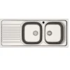 Lavello da incasso 2 vasche dx gocciolatoio sx 116x50 cm inox