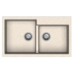 Lavello da incasso in quarzo 2 vasche 86x50 cm avena