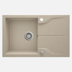 Lavello granito 1 vasca gocciolatoio Idrostile sifone 490x194 mm sabbia