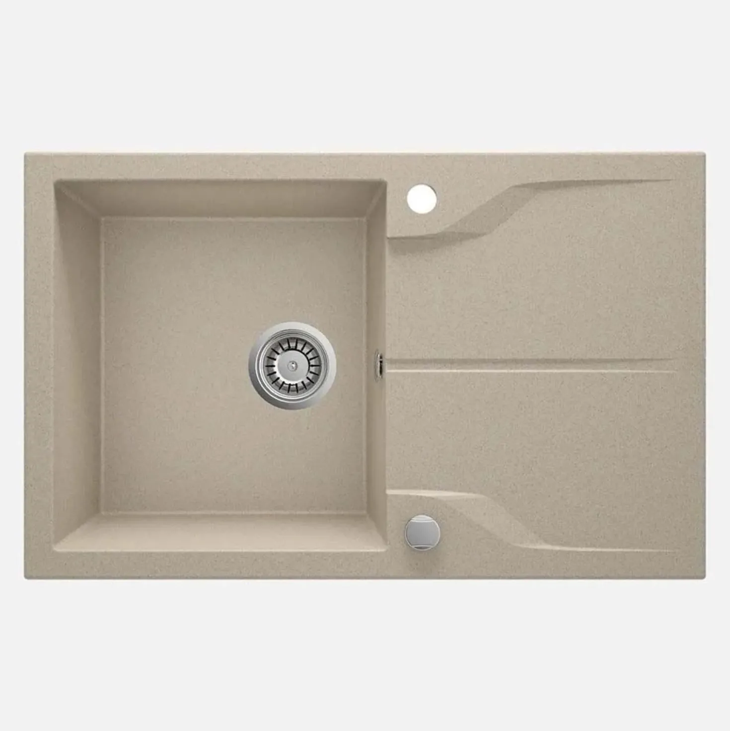 Lavello granito 1 vasca gocciolatoio Idrostile sifone 490x194 mm sabbia