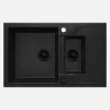 Lavello granito 1.5 vasche gocciolatoio Idrostile sifone 490x194 mm nero
