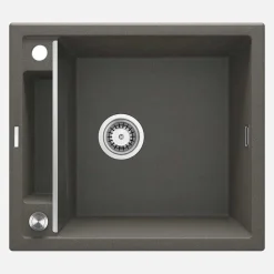 Lavello granito magnetico 1 vasca Idrostile sifone 500x219 mm antracite
