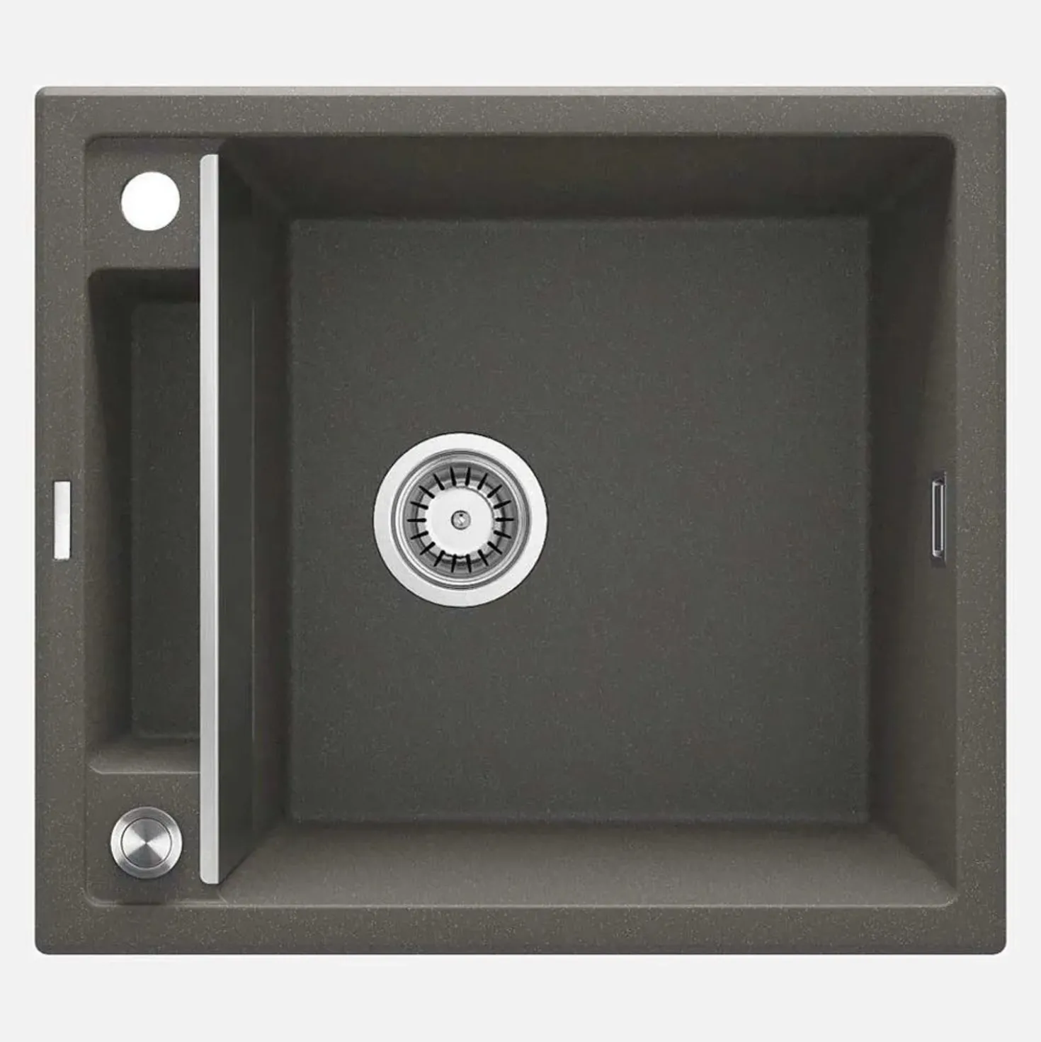 Lavello granito magnetico 1 vasca Idrostile sifone 500x219 mm antracite