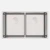 Lavello incasso 2 vasche Idrostile con sifone 440x200 mm acciaio spazzolato