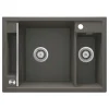 Lavello magnetico 1.5 vasche Idrostile Guayos 500x219 mm Antracite Metallizzato