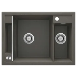 Lavello magnetico 1.5 vasche Idrostile Guayos 500x219 mm Antracite Metallizzato