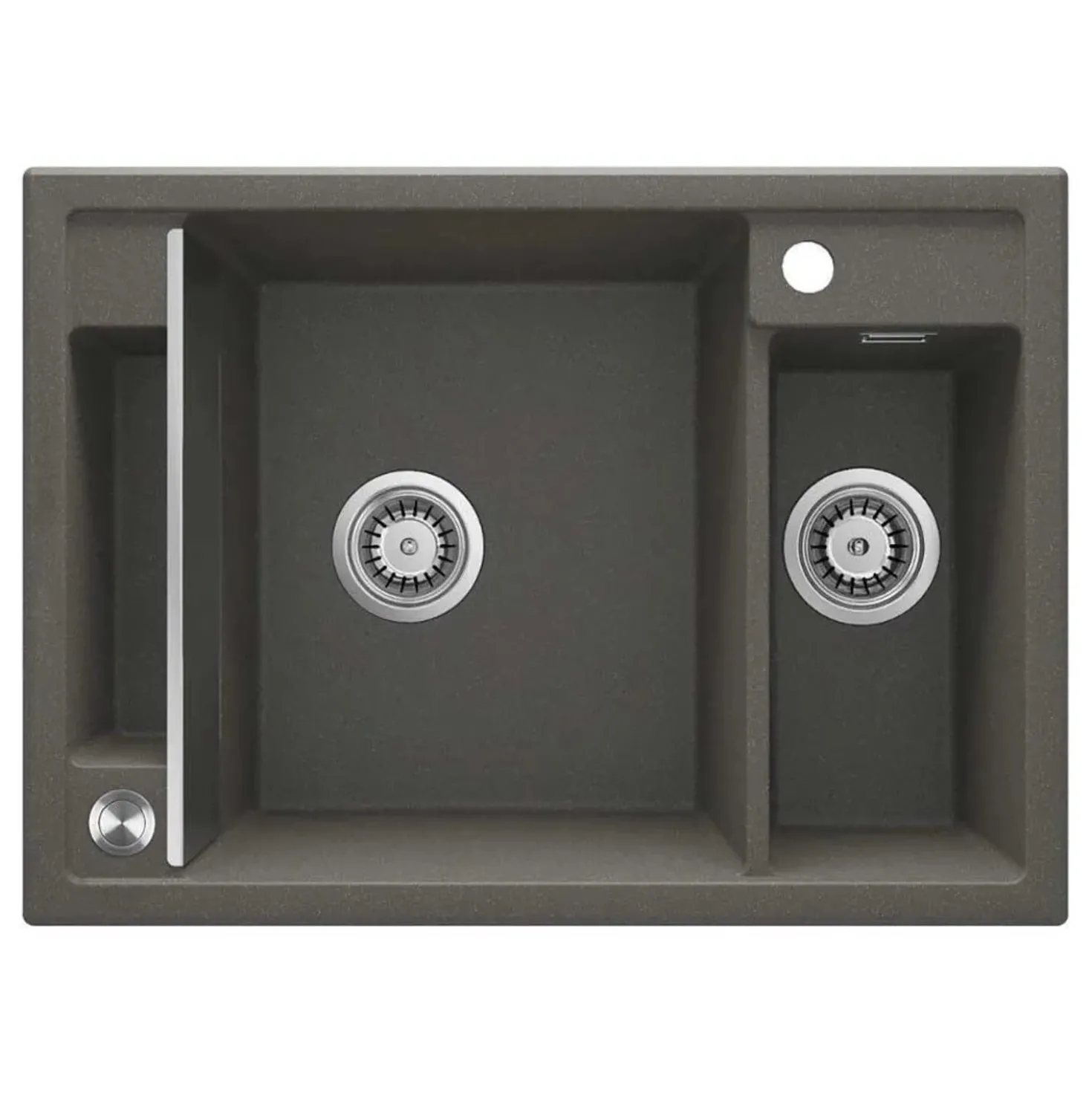 Lavello magnetico 1.5 vasche Idrostile Guayos 500x219 mm Antracite Metallizzato