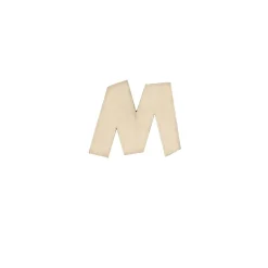 Lettera M decorativa in legno 4 cm