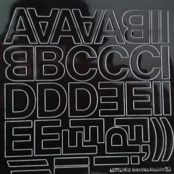 Letterfix alfabeto e numeri adesivi nero 30 mm