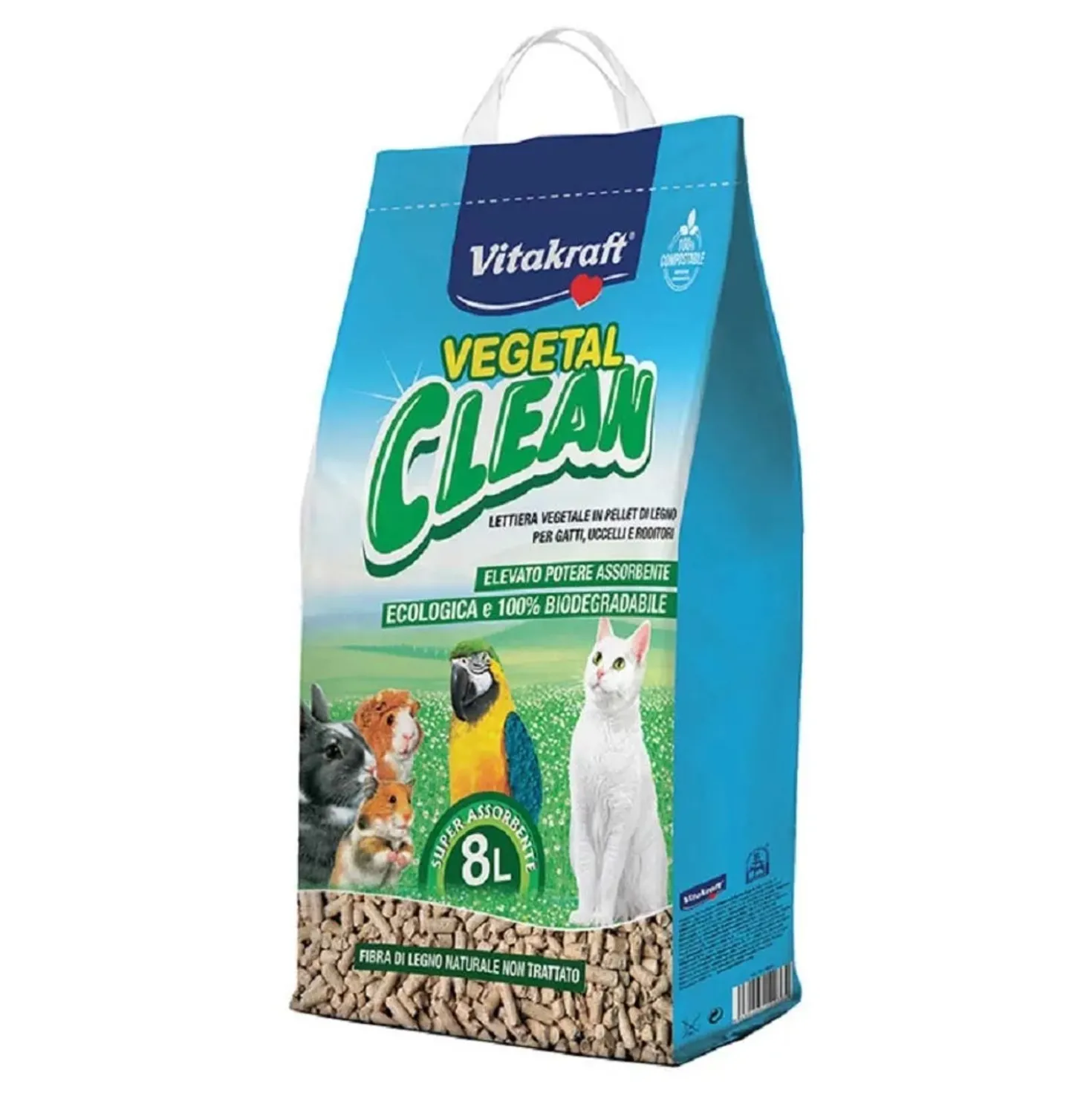 Lettiera per gatti Vegetal Clean 8 l