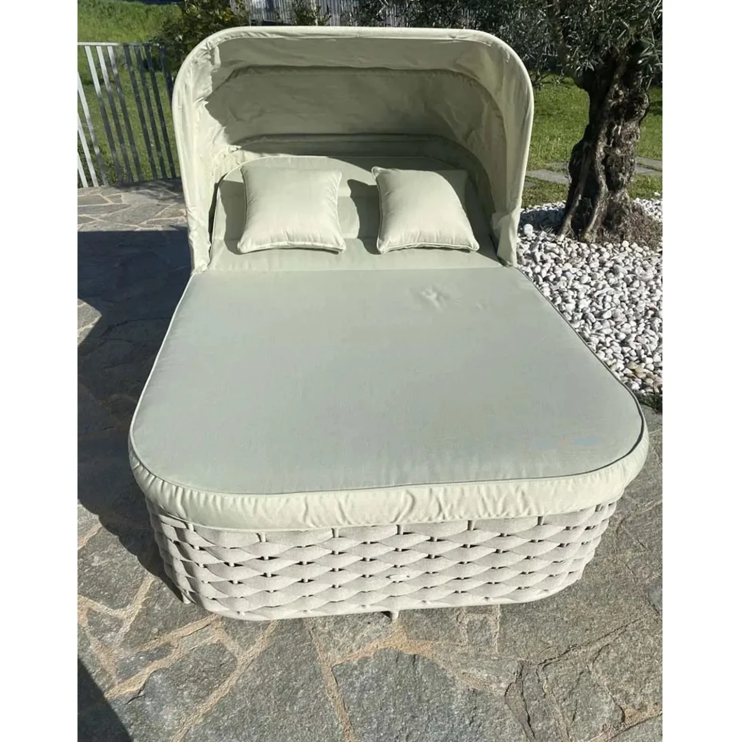 Lettino doppio Sunlounge Agapanthus in alluminio tortora 2 posti