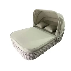 Lettino doppio Sunlounge Agapanthus in alluminio tortora 2 posti