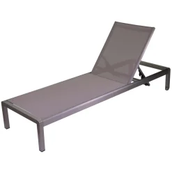 Lettino in alluminio Seattle 197x64x30 cm grigio